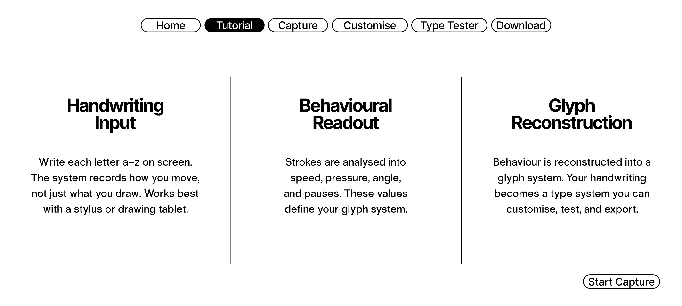 Mid-fidelity wireframe of tutorial page