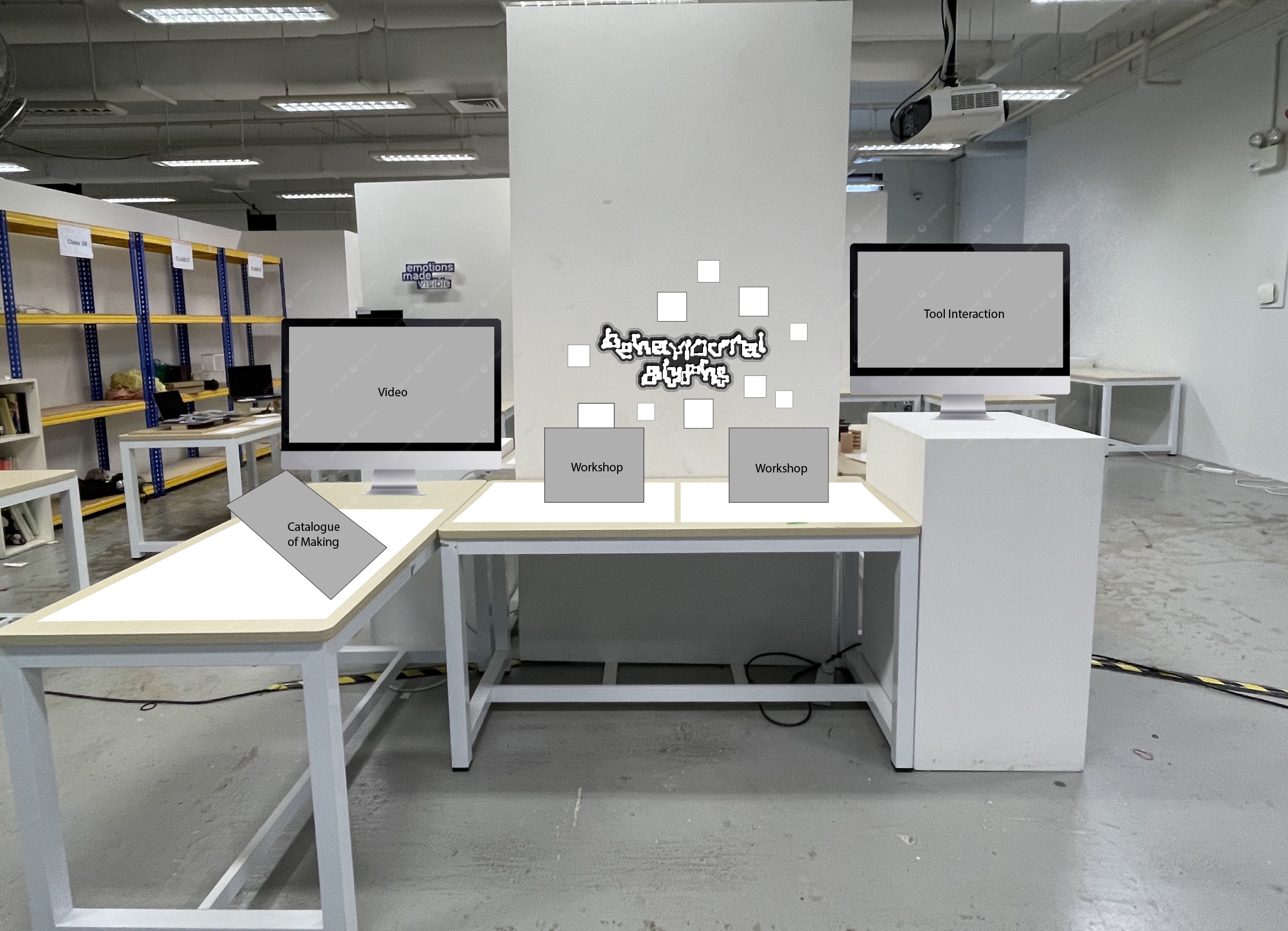 Low-fidelity viva setup mockup