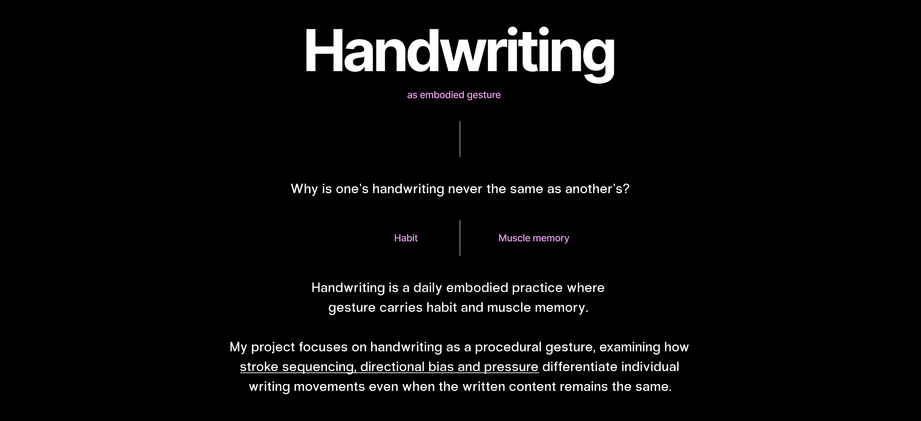 Semester 2 Week 3 overview: narrowing gesture to handwriting and sigil prototype