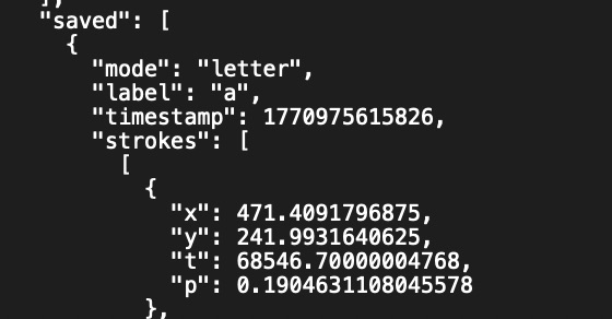 Raw behavioural data capture