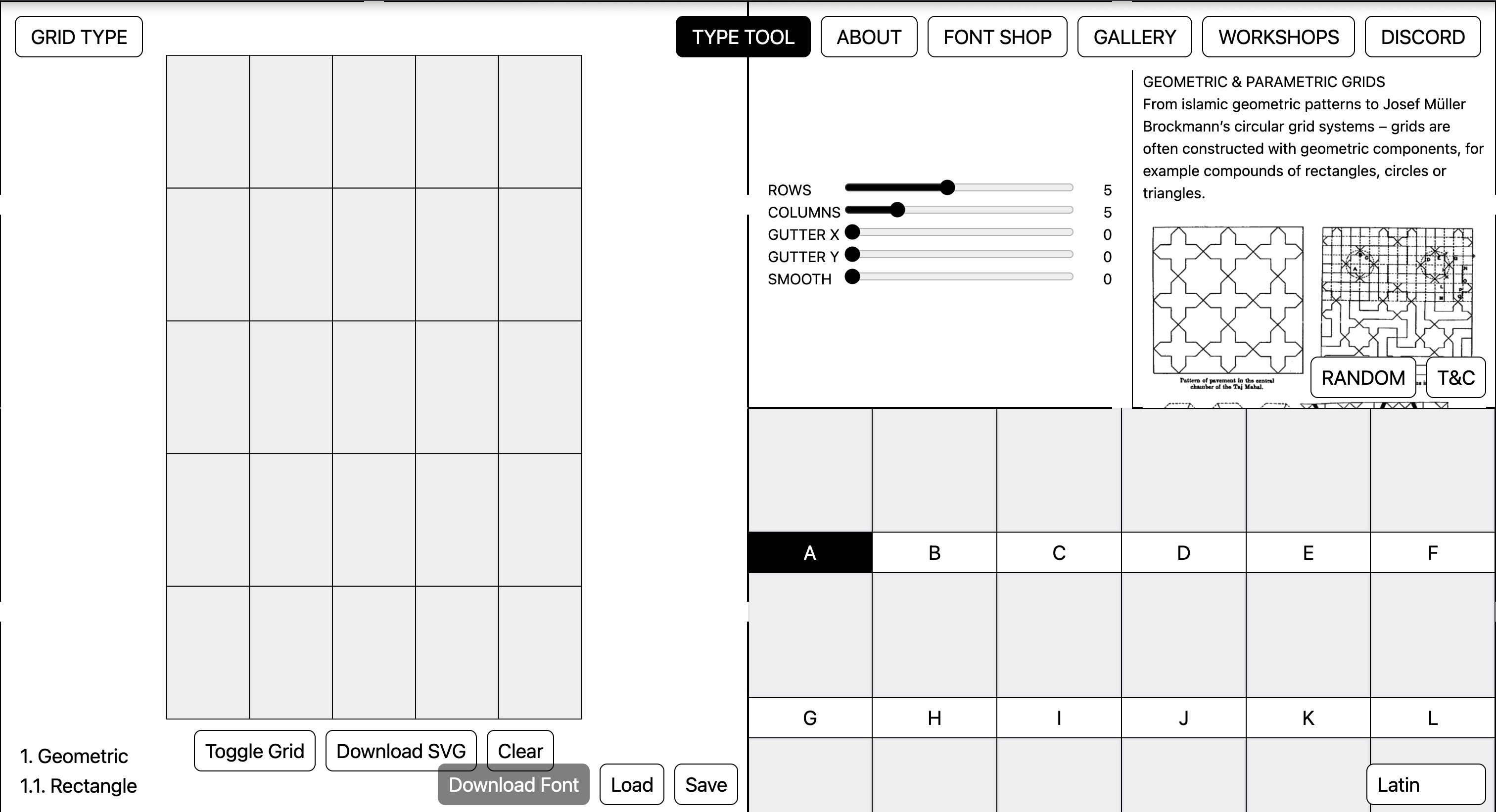 Reference: Grid Type tool screenshot