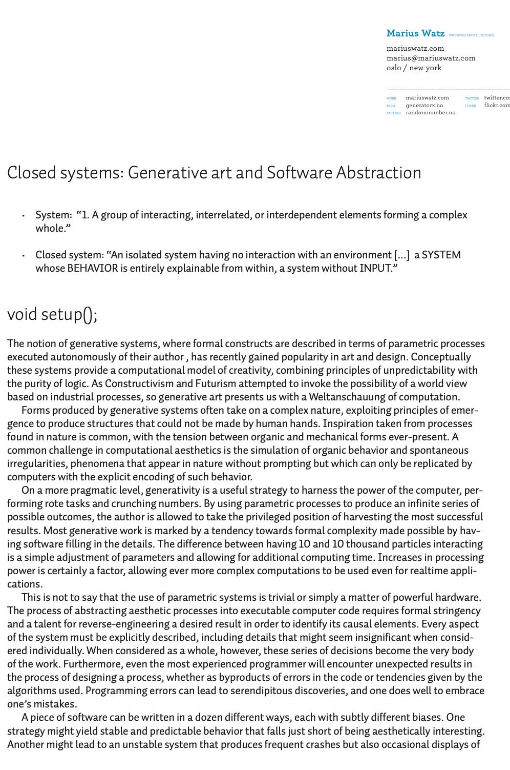 Watz (2010) formal stringency in generative systems reference