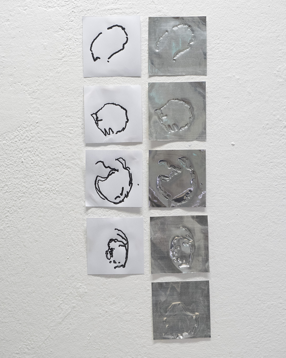 Wall display of multiple loop pairs