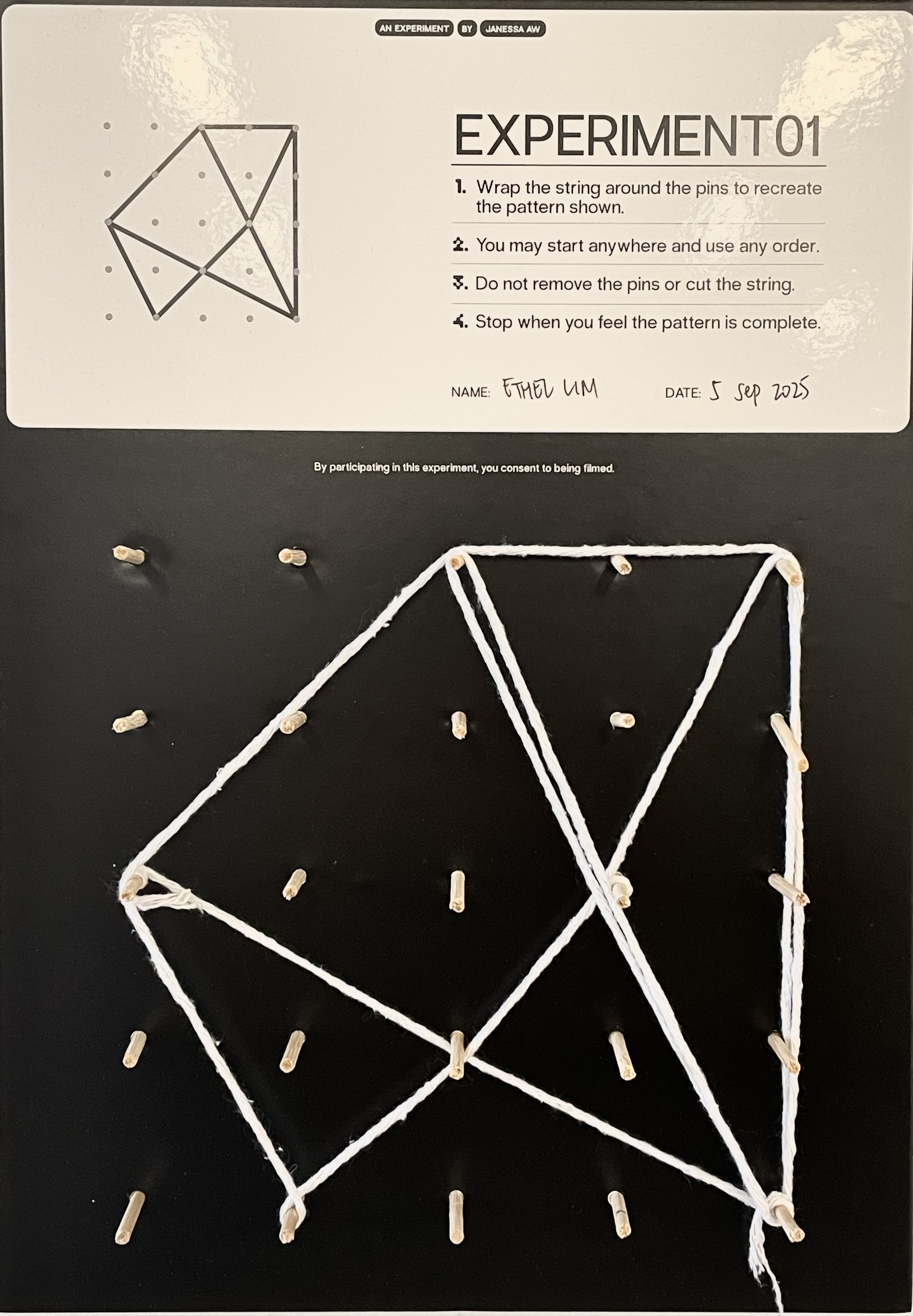 Outcome 1 — dense, overlapping string pattern