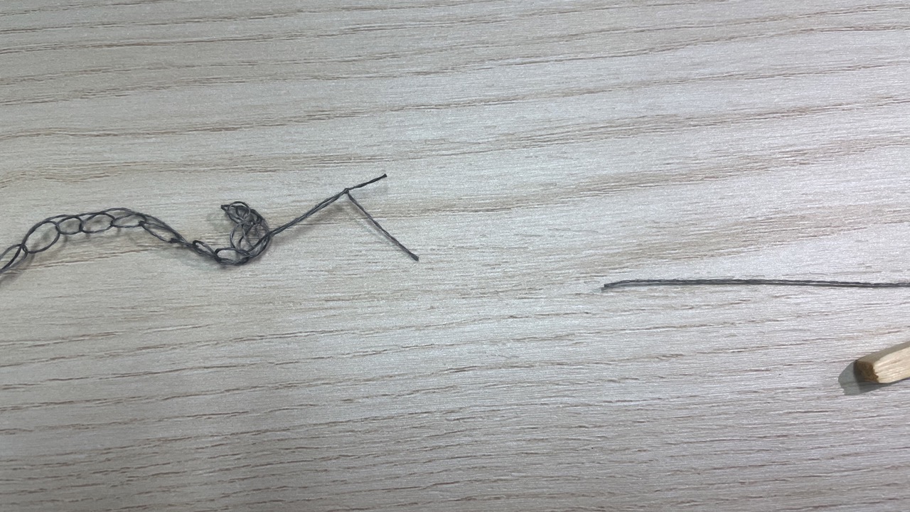 Thread in two pieces