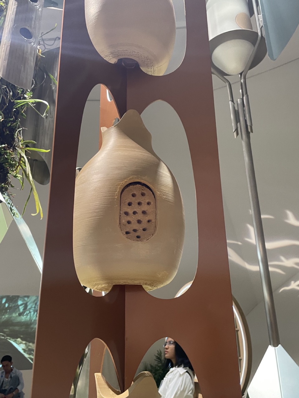 Close view of habitat totem structure